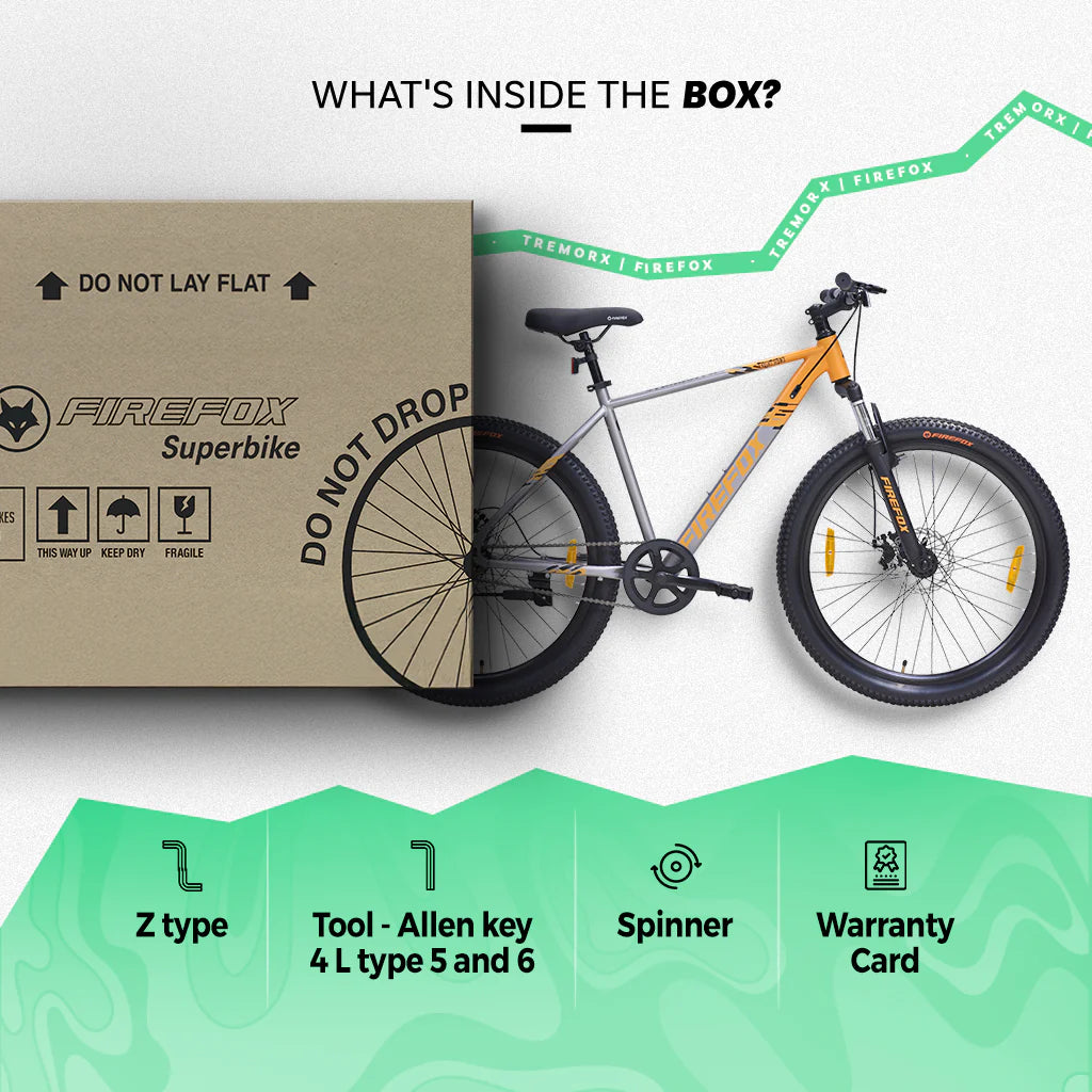 Firefox Tremor X cycle box contents tools warranty accessories included