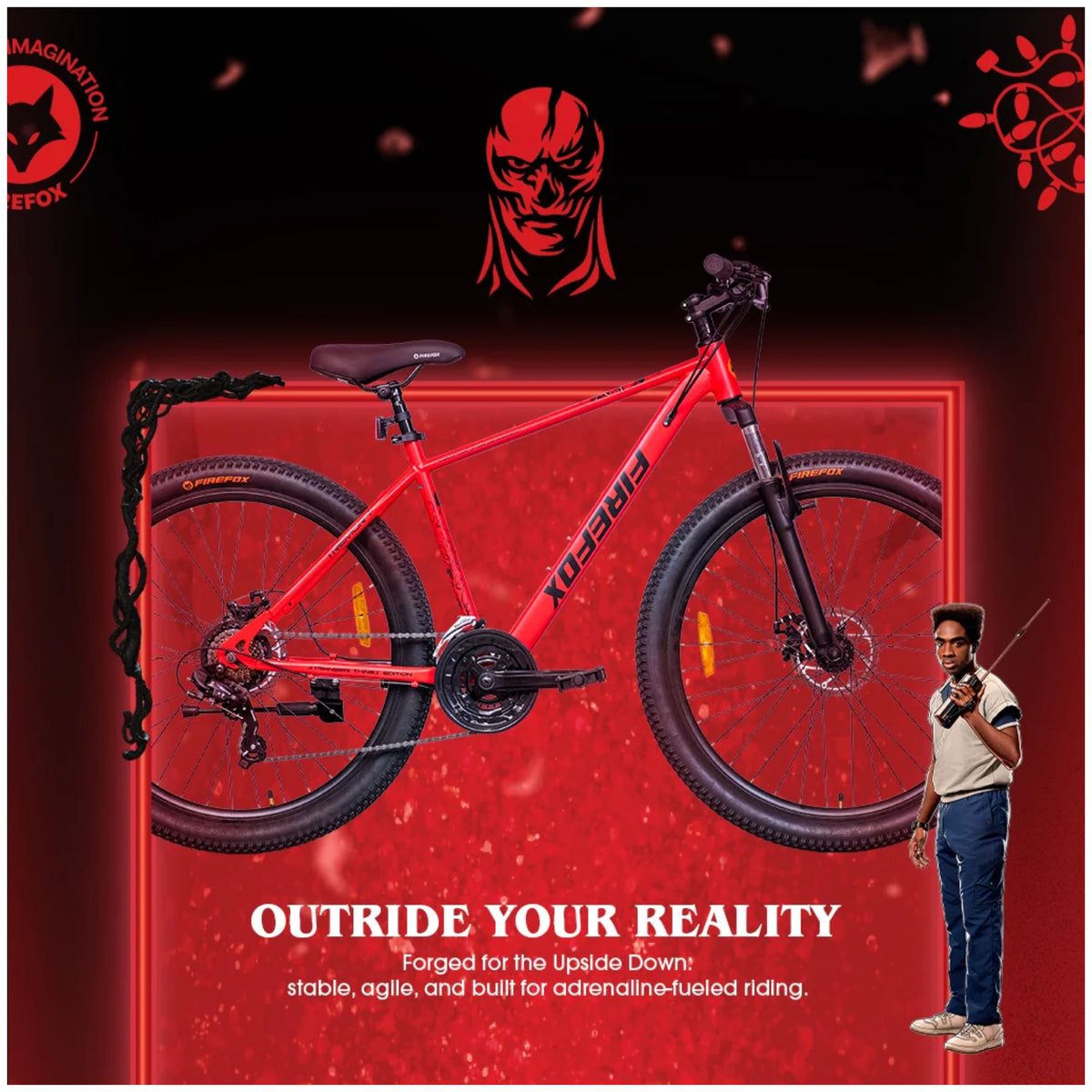 Firefox Tremor X Stranger Things Edition red MTB themed design