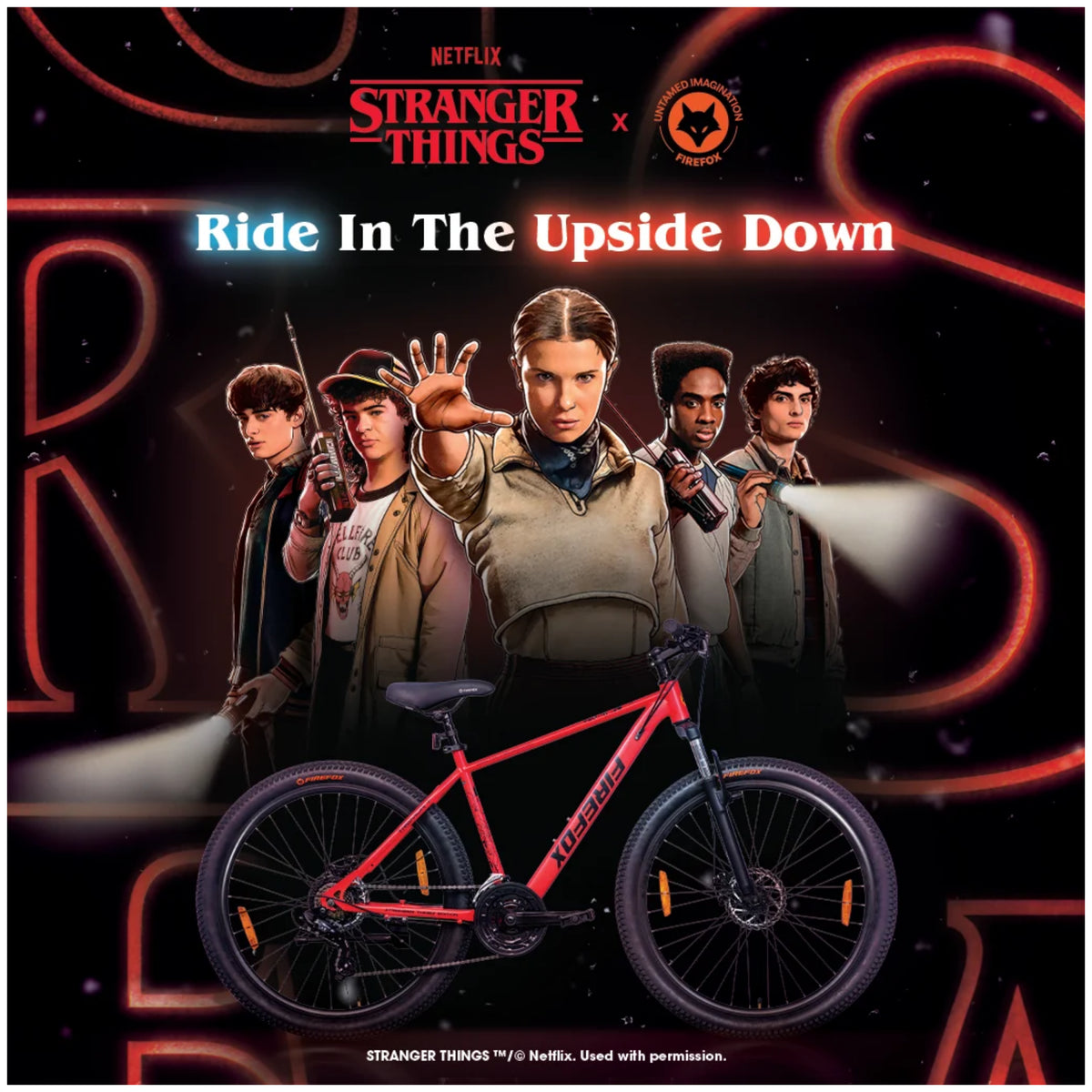 Firefox Tremor X Stranger Things Edition MTB Ride in the Upside Down design