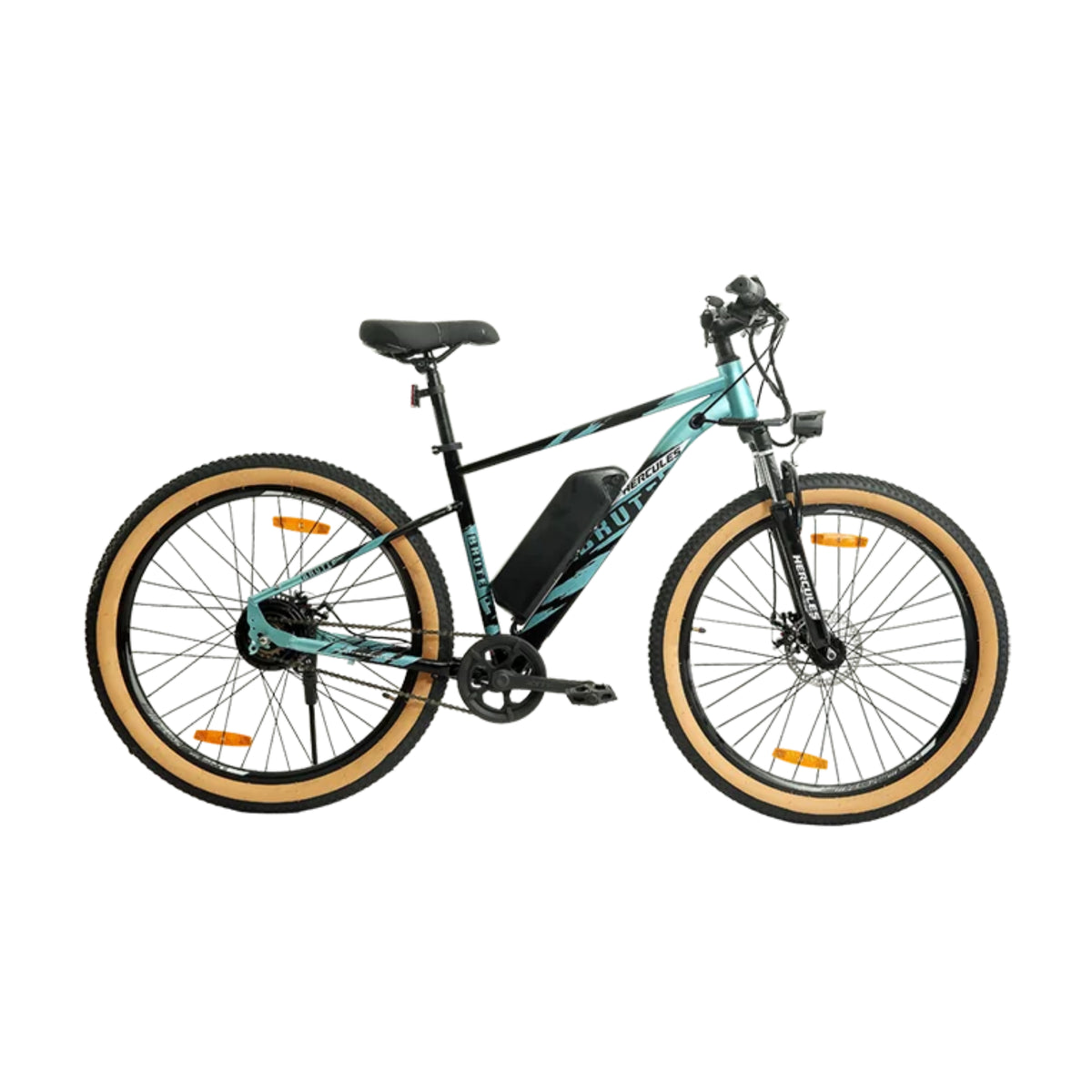 Hercules Brute electric cycle in teal and black with removable battery