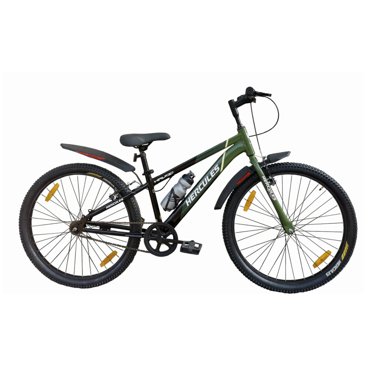 Hercules Havoc RF 26T green V-brake bicycle side view