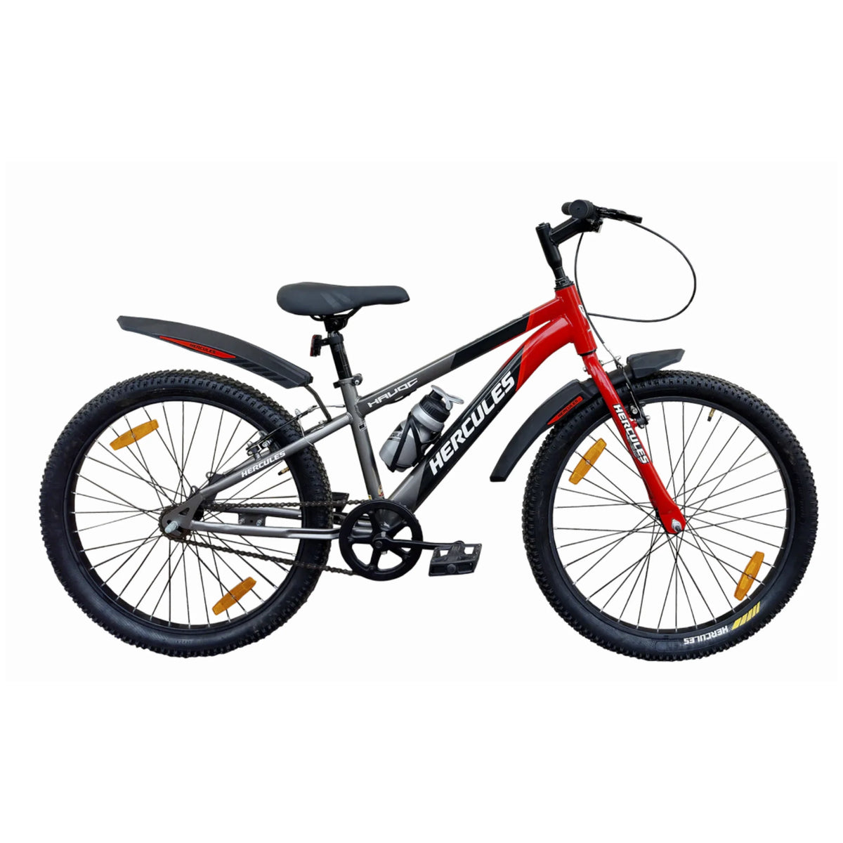 Hercules Havoc RF 26T red V-brake bicycle side view