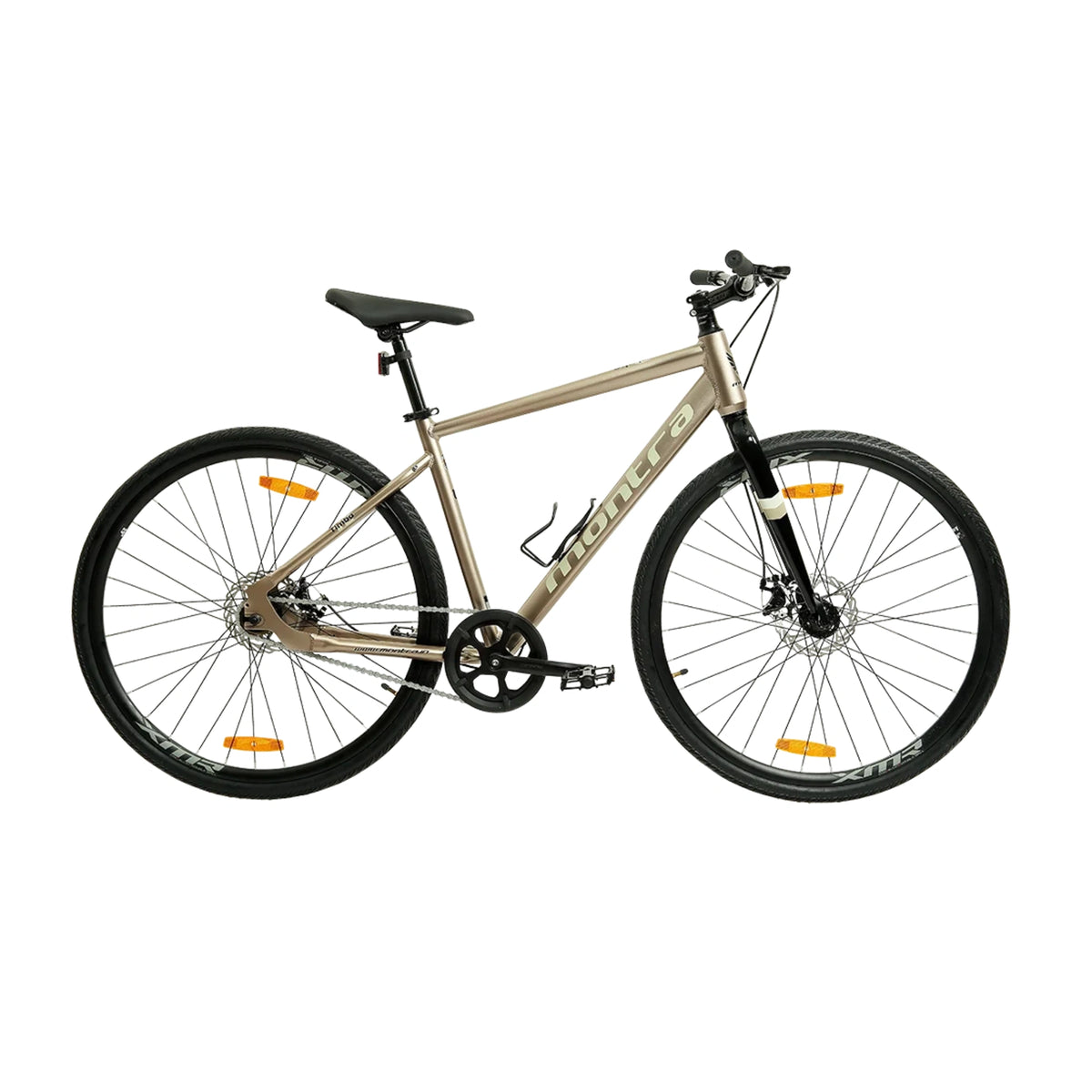 Hercules MTB cycle with tan wall tyres and front suspension in beige
