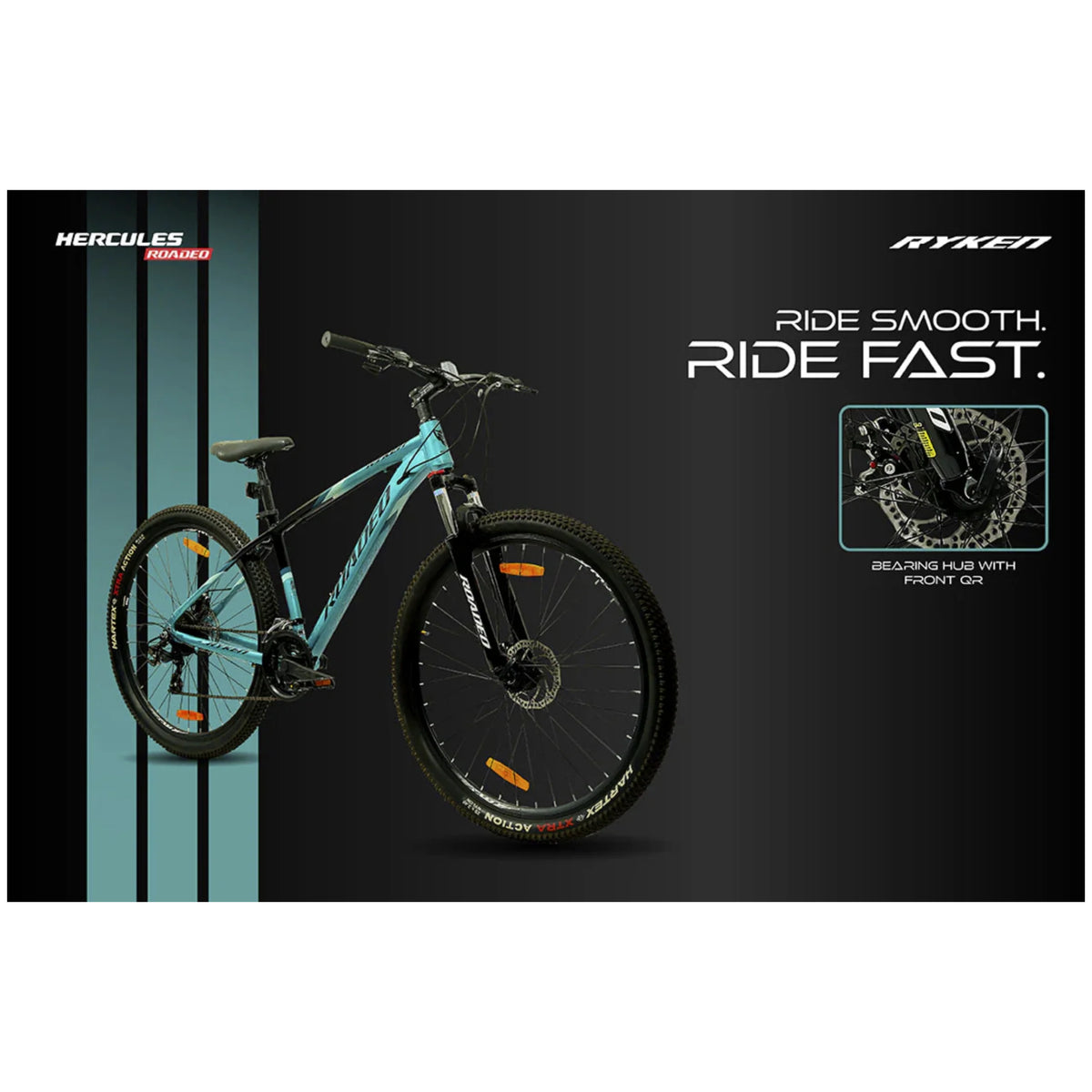 Hercules Roadeo Ryken mountain bike riding performance and wheel setup