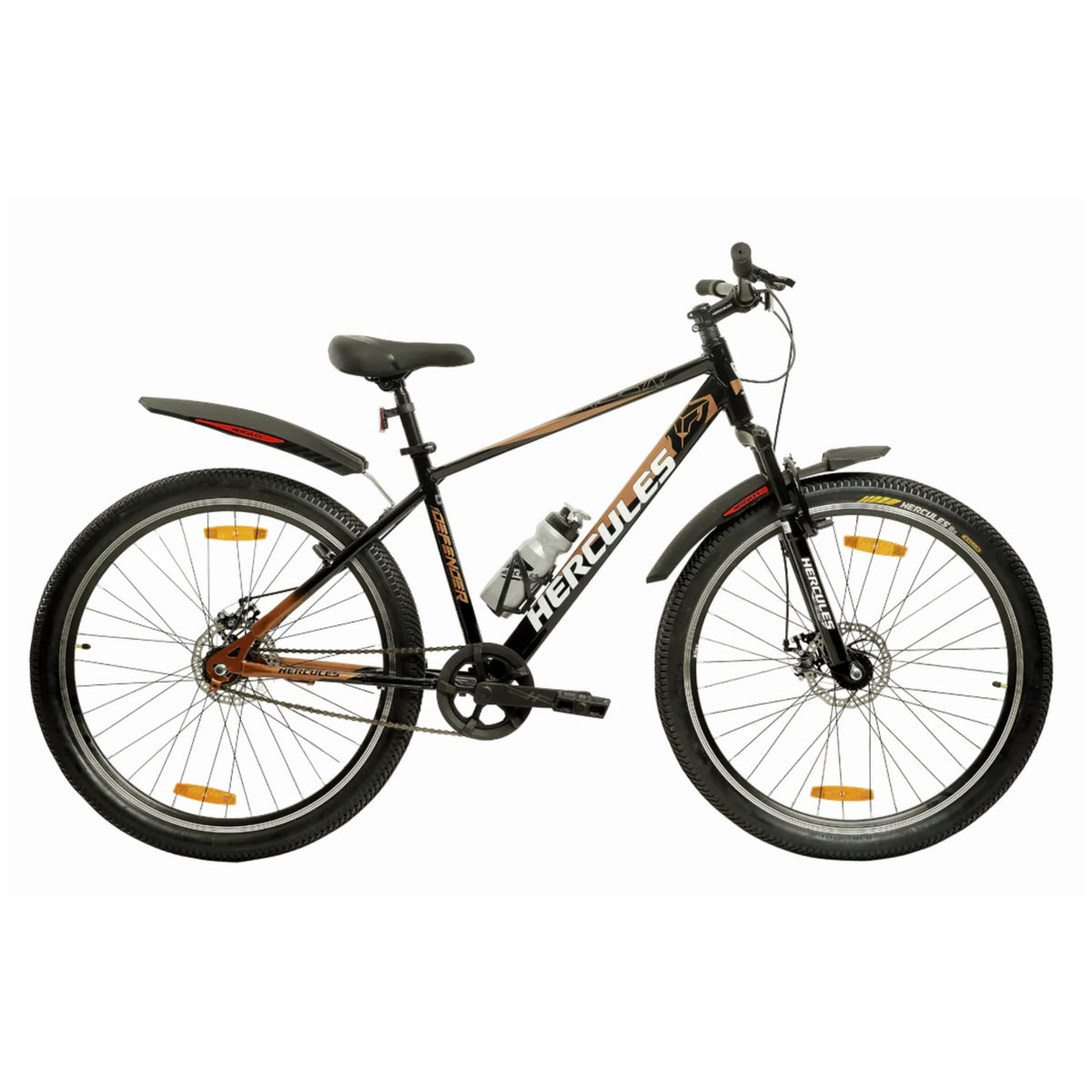 Hercules The Defender black and brown cycle shown in side profile