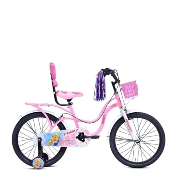 Hero Fairy 20T girls bicycle pink color with training wheels and backrest