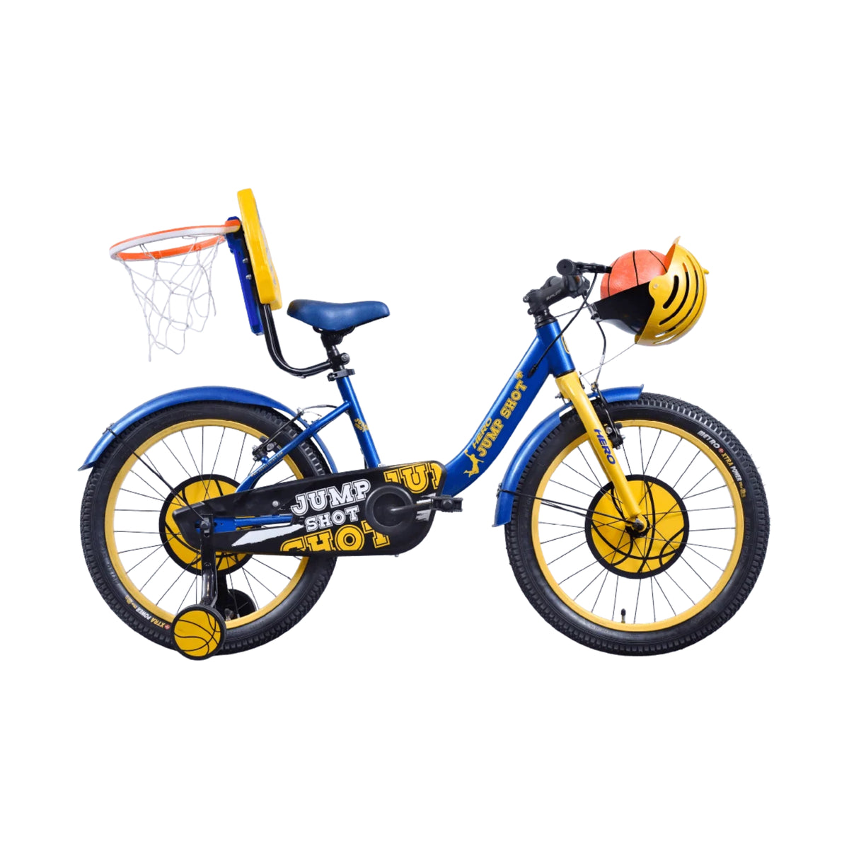 Hero Jumpshot+ 20T blue and yellow cycle side view