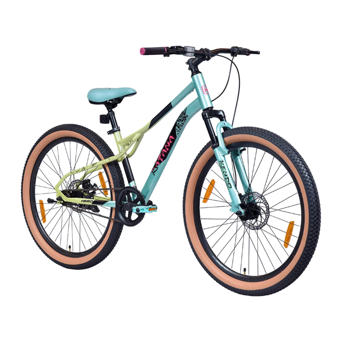 Hero Katana 26T blue green single speed MTB cycle