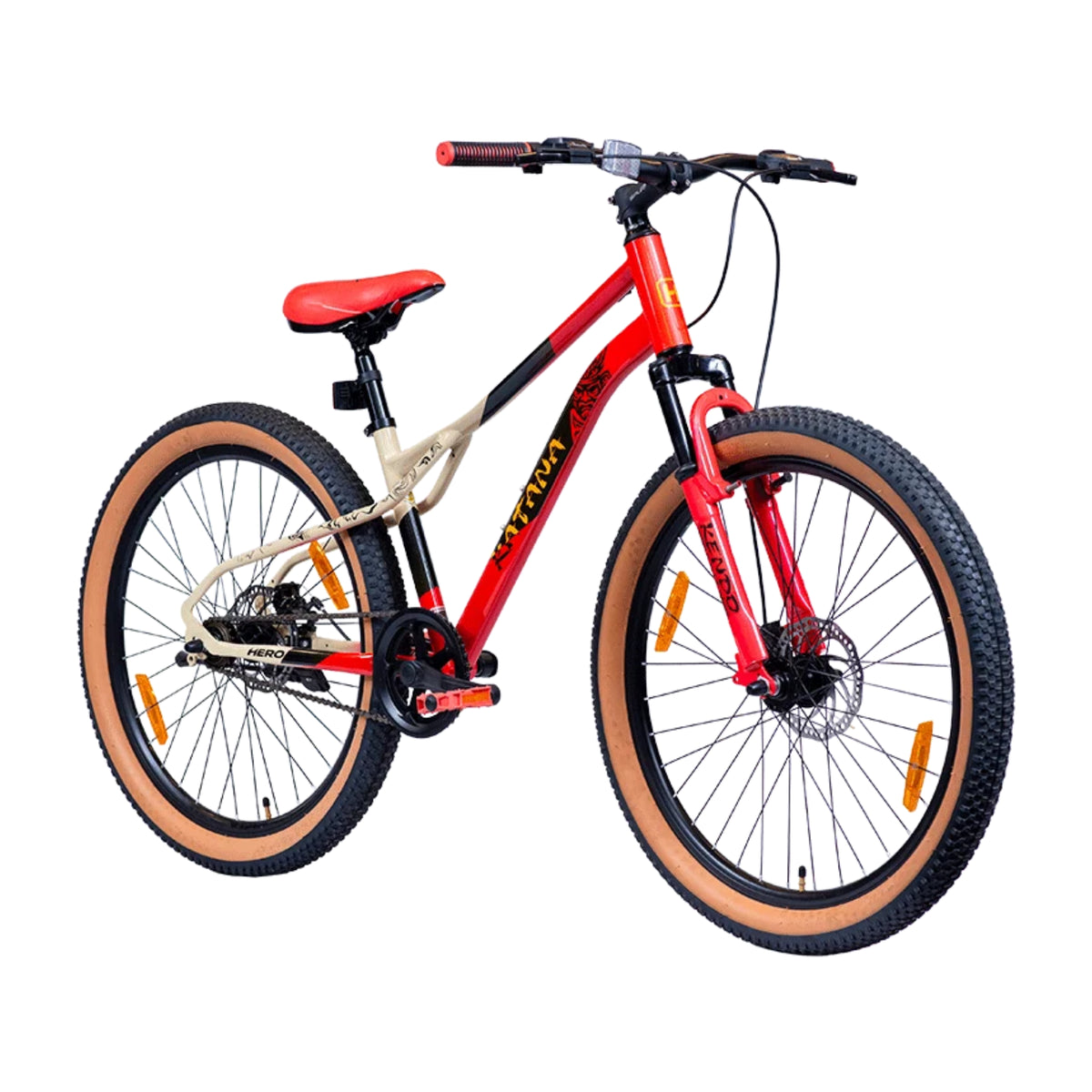 Hero Katana 26T red beige single speed MTB cycle