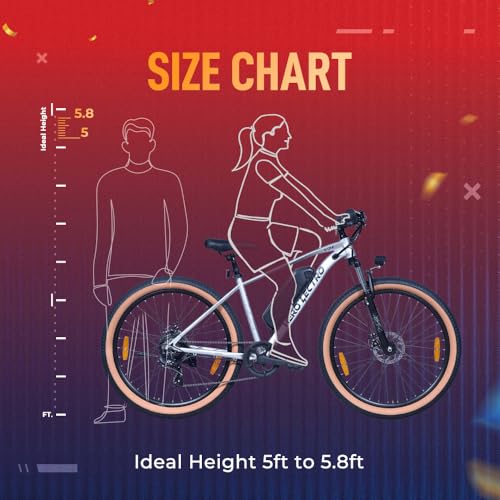 Hero Lectro Y3 Plus electric cycle size chart ideal rider height 5ft to 5.8ft