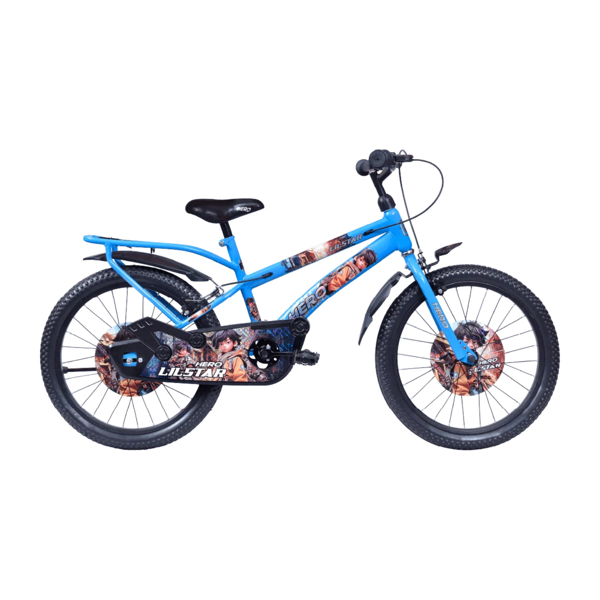 Hero Lilstar blue kids cycle side view with integrated carrier