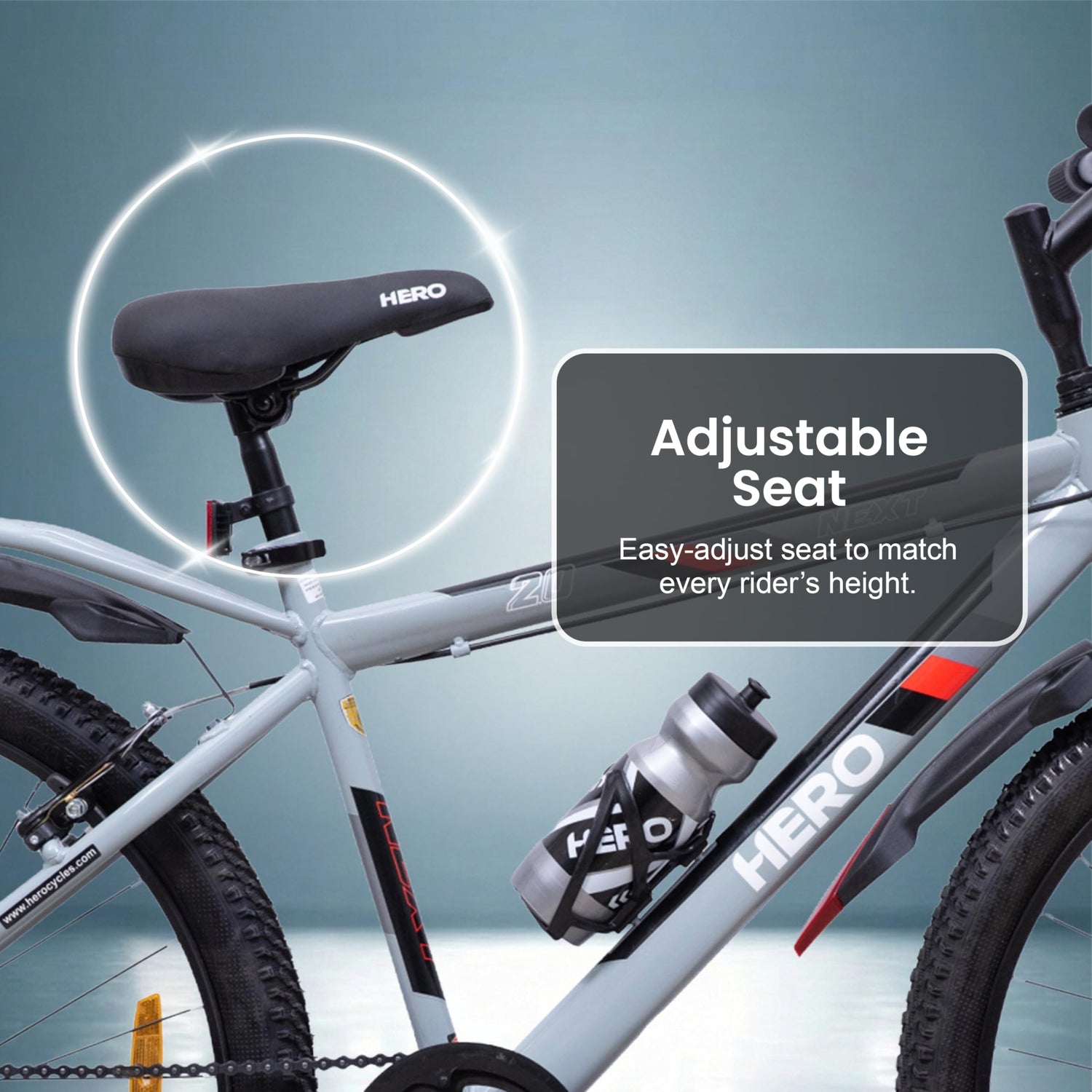 Hero Next adjustable bicycle saddle