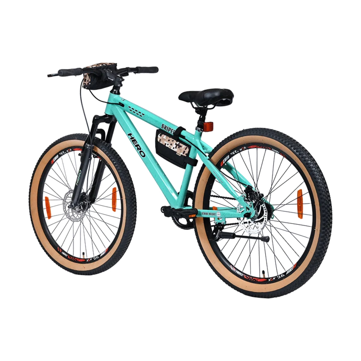 Hero Sniper cyan MTB cycle angled view
