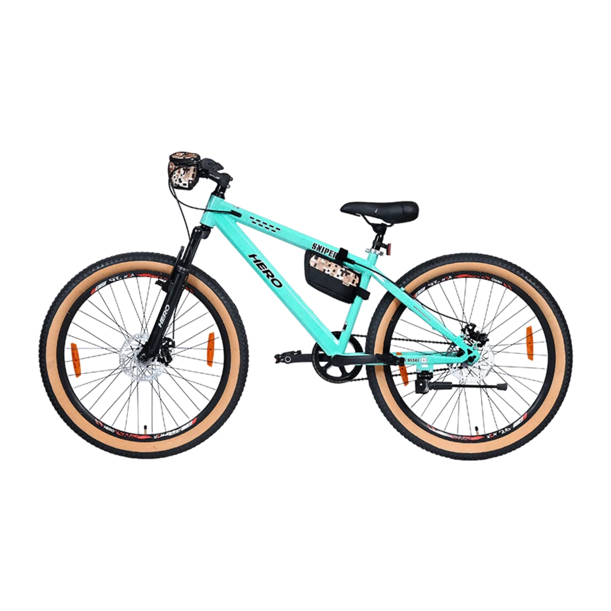 Hero Sniper cyan MTB cycle front side view