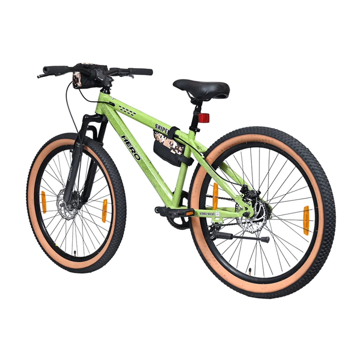 Hero Sniper green MTB cycle angled view