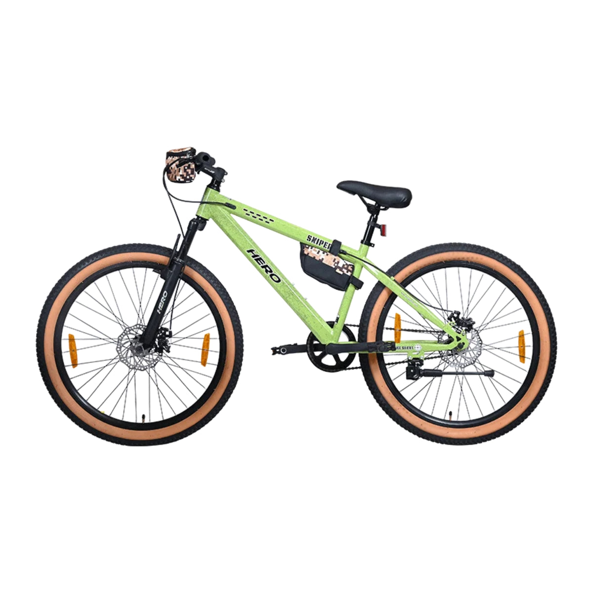 Hero Sniper green MTB cycle front side view