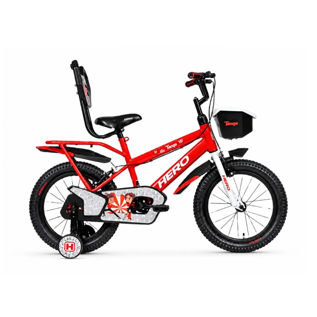 Hero tango red bicycle with rear seat and front basket
