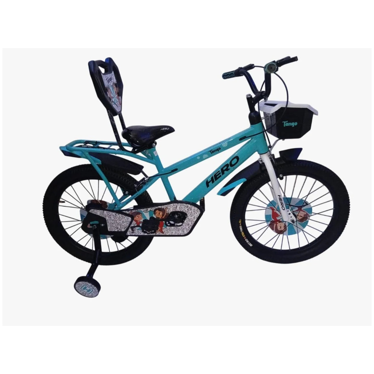 Hero tango teal bicycle shown in full side profile