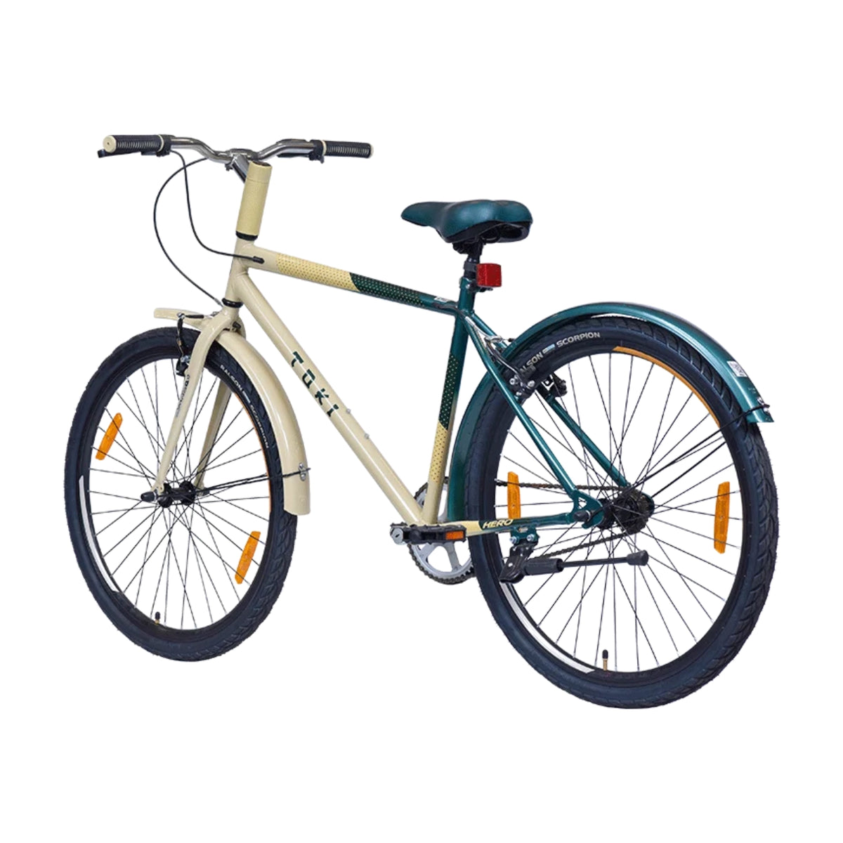 Hero Toki 26T beige green single speed bicycle