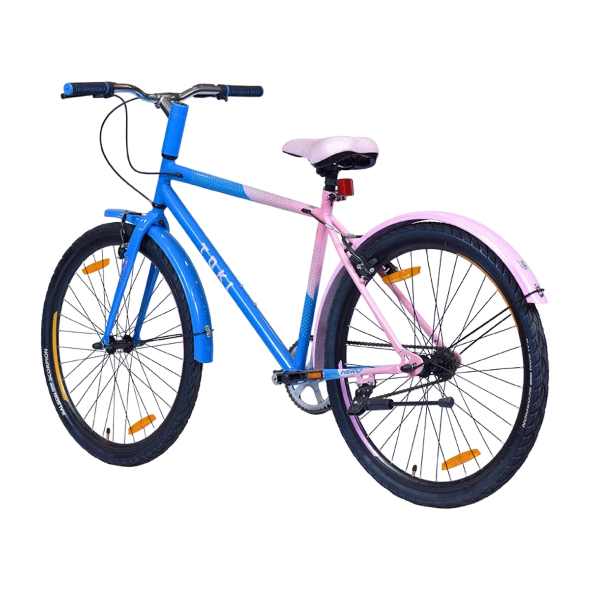Hero Toki 26T blue pink single speed bicycle side view