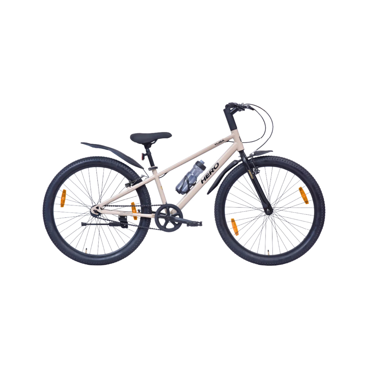 Hero Yuga white bicycle front side view