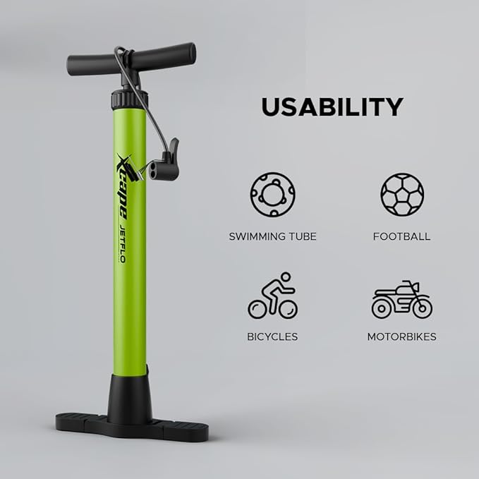 JetFlo portable air pump for bicycles motorcycles footballs and inflatables