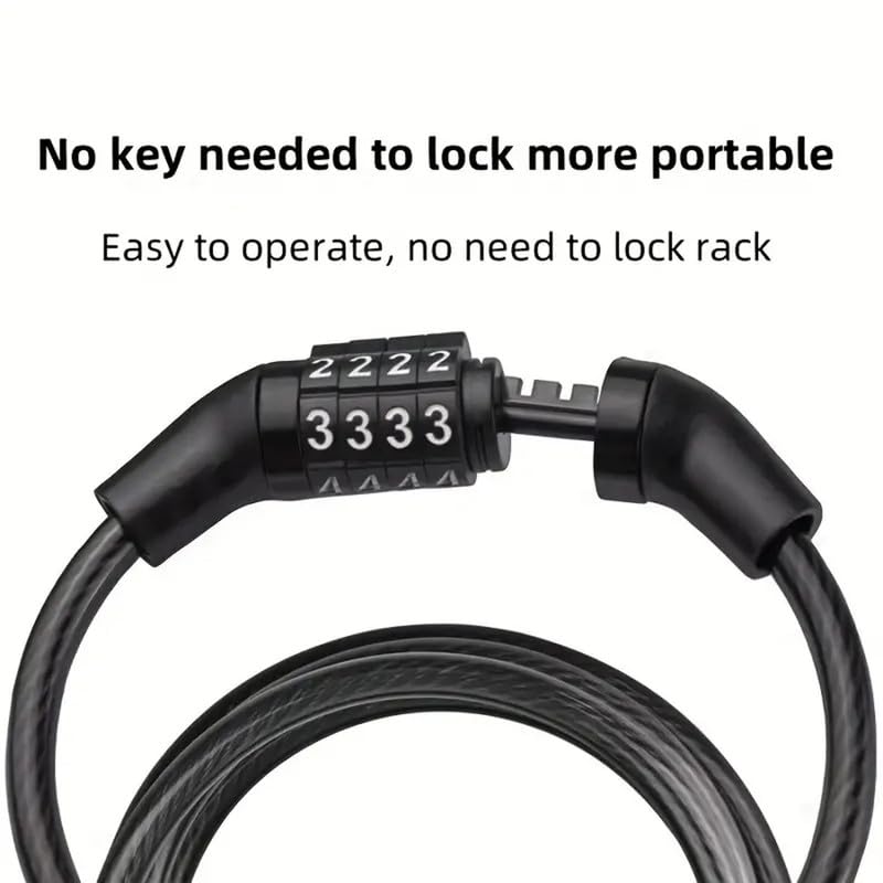"Keyless portable cycle number lock – 12cm 4-digit combination lock for bikes, helmets, and luggage"

