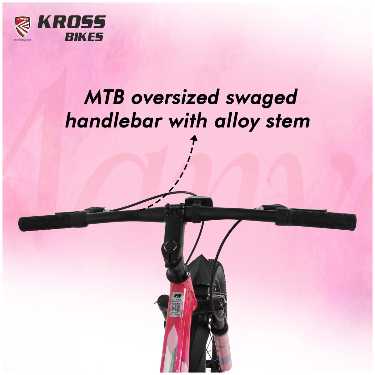 Kross Aanya 26T MTB cycle oversized swaged handlebar with alloy stem