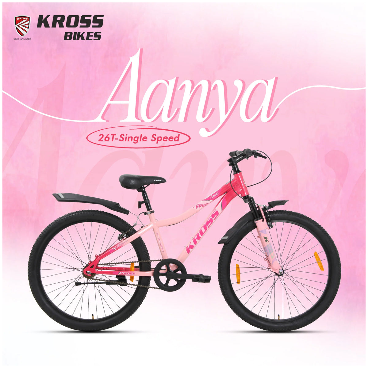 Kross Aanya 26T Pink MTB bicycle single speed