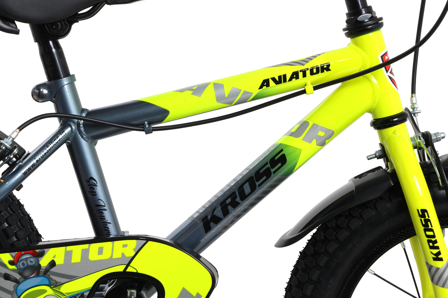 Kross Aviator Green Kids Cycle Frame Graphics Close-Up
