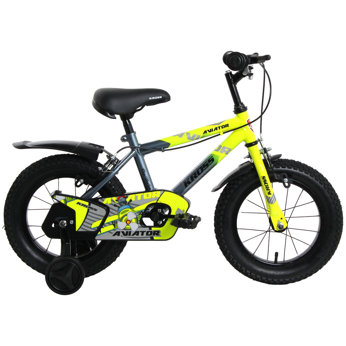 Green Kross Aviator bicycle frame with Aviator graphics