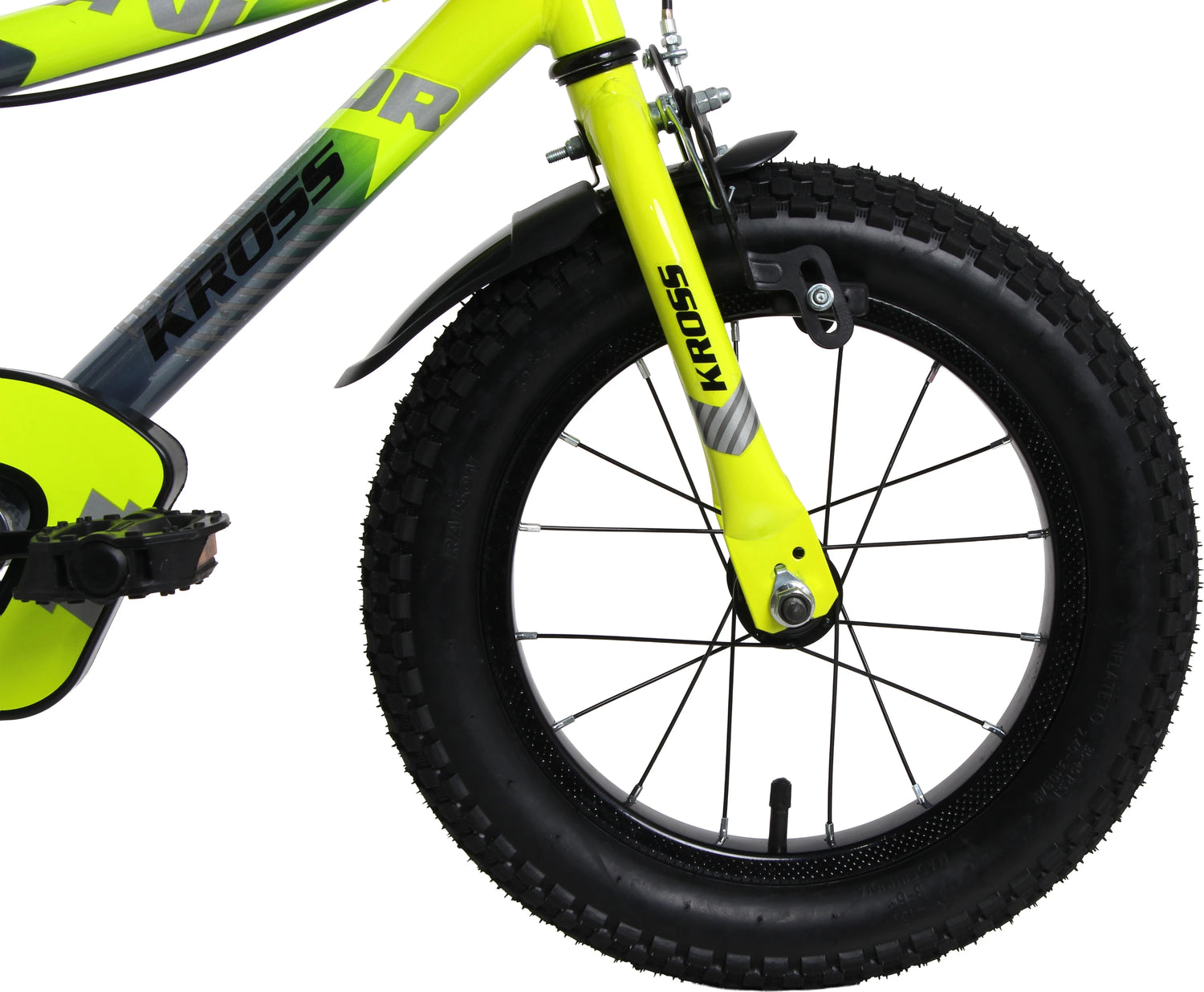 Kross Aviator Kids Cycle Front Tyre and Fork Detail