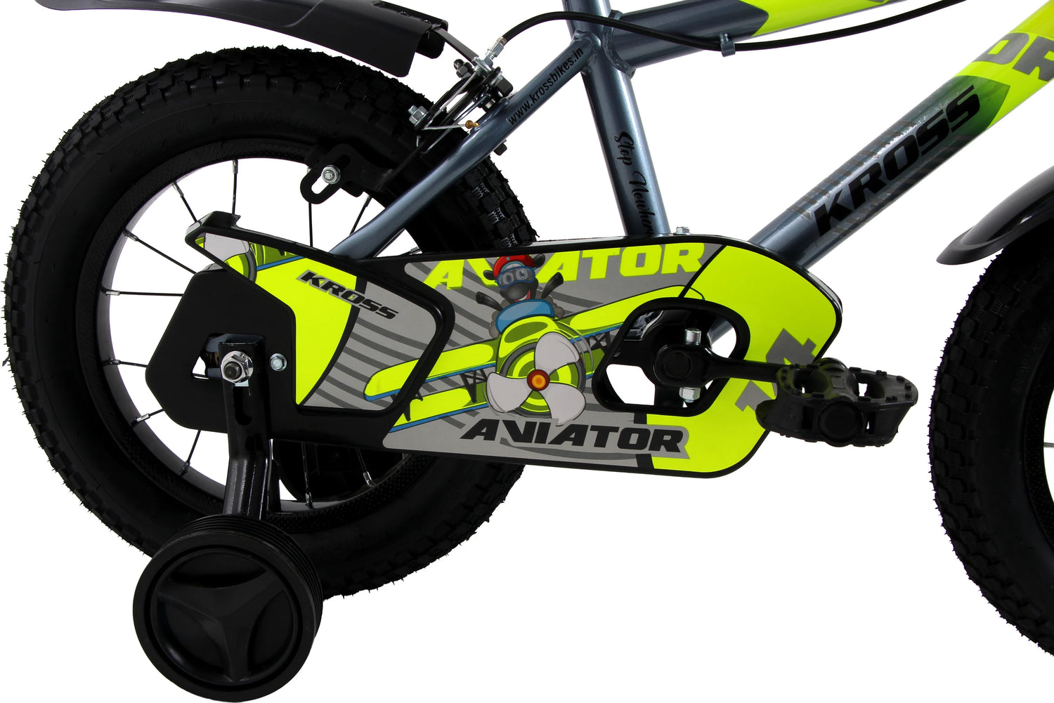 Kross Aviator Green Kids Bicycle Rear Wheel with Training Support