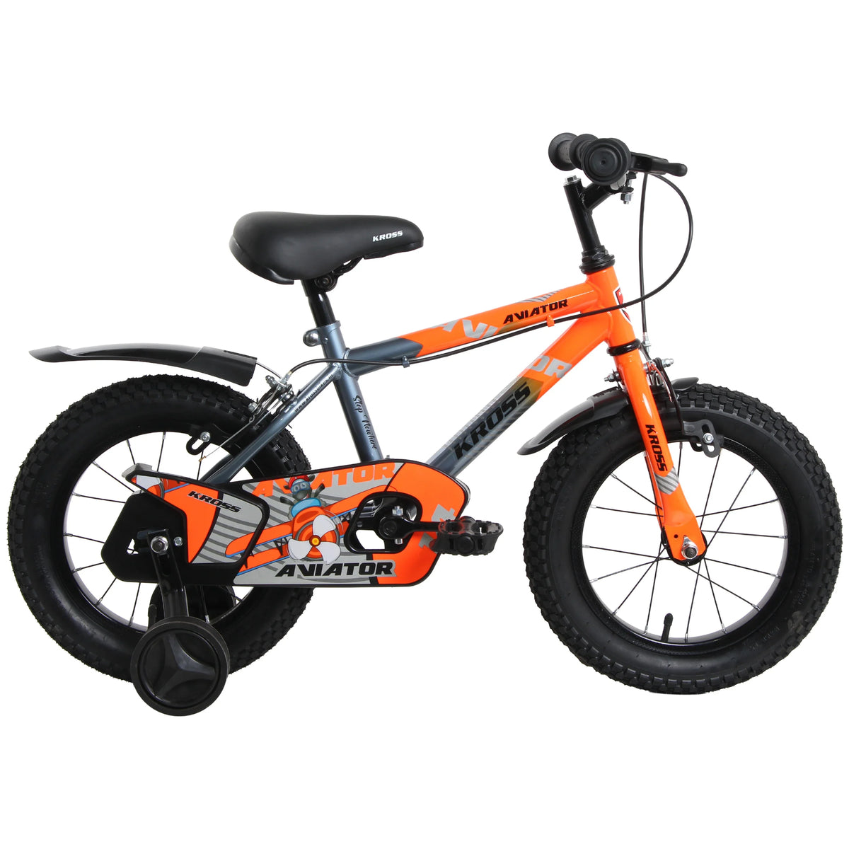 Orange Kross Aviator cycle shown in full side profile