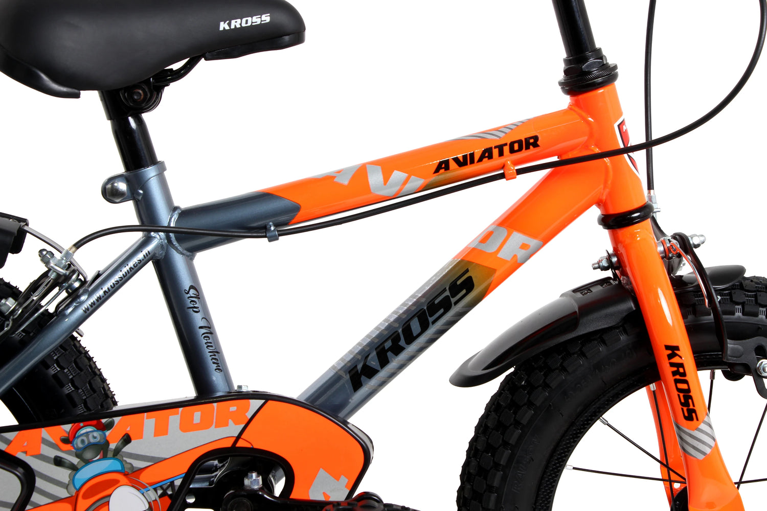 Kross Aviator Kids Cycle Steel Frame and Graphics Close-Up