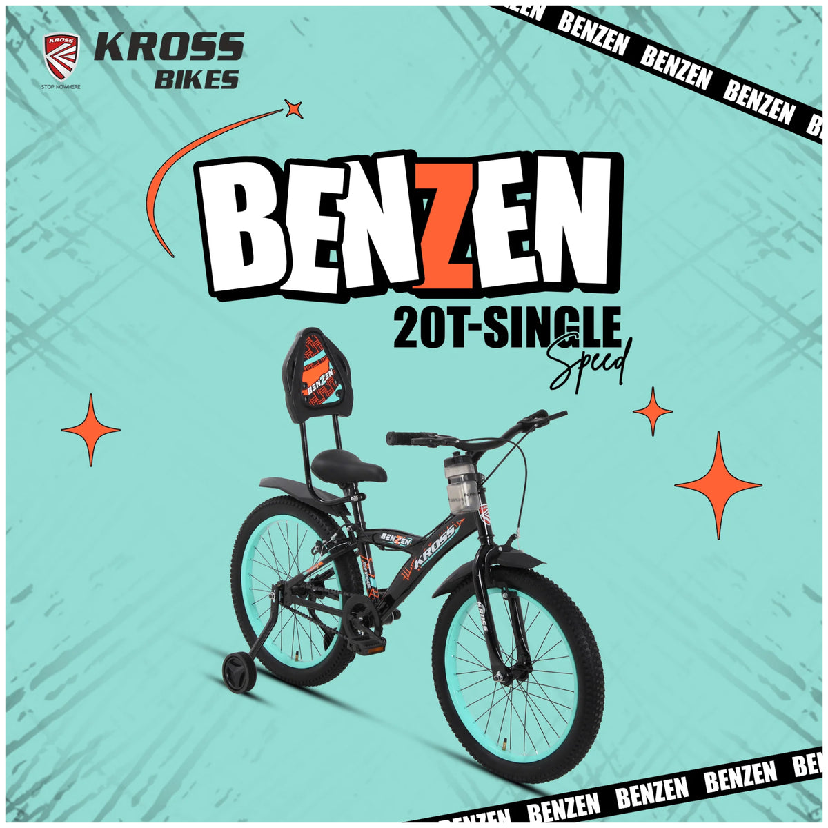 Kross Benzen 20T black single speed kids cycle
