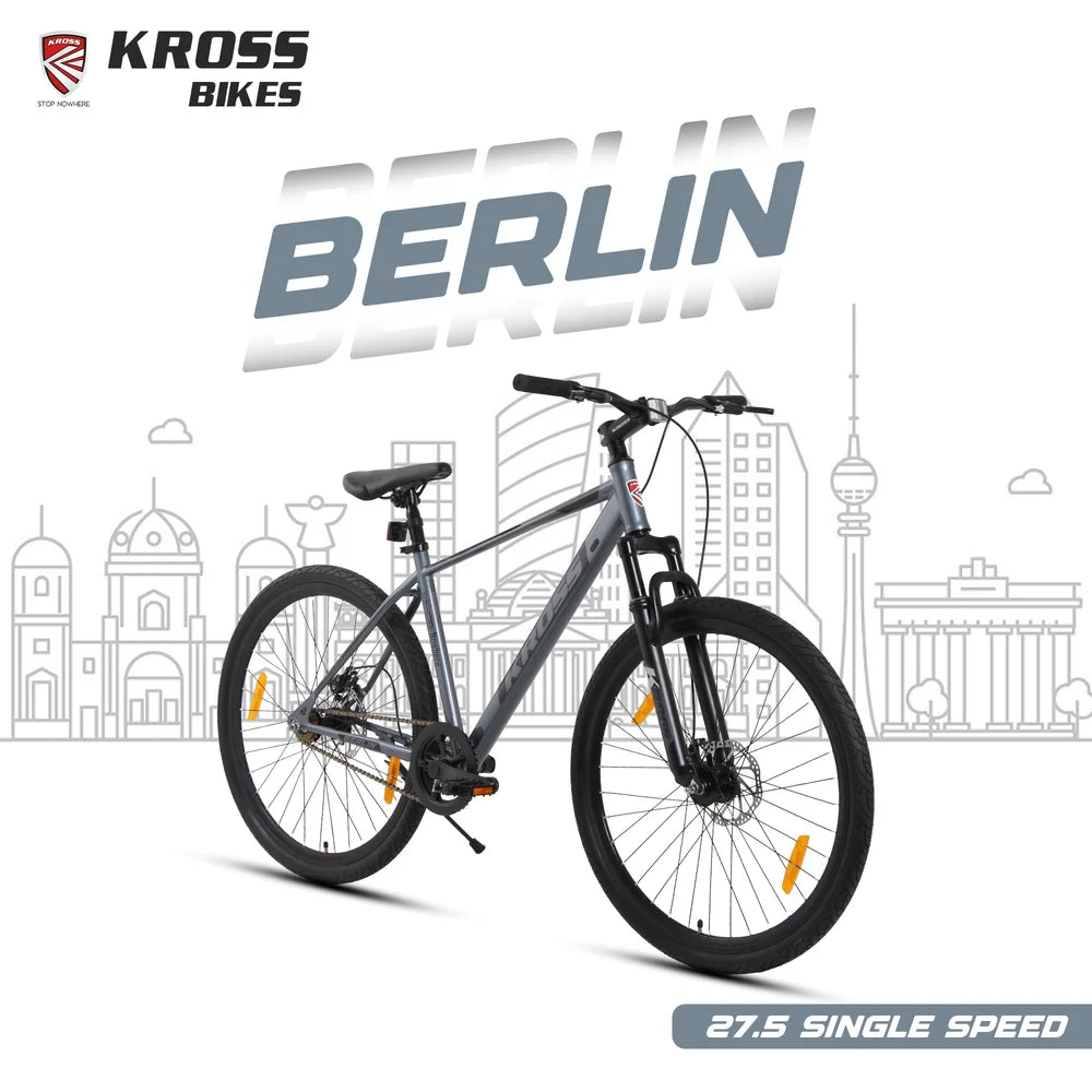 Kross Berlin 27.5T grey single speed MTB cycle
