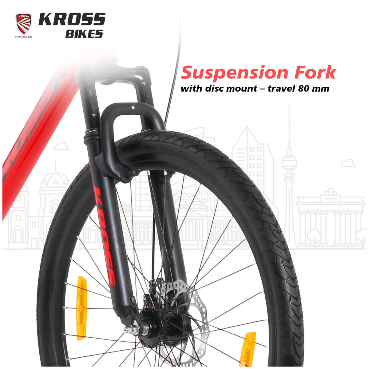 Kross Berlin 27.5T red front suspension fork