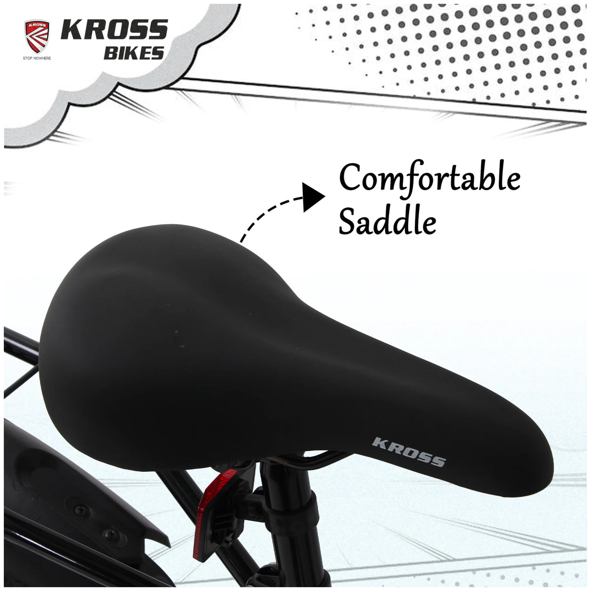 Kross Boom Boom 26T Black cycle with comfortable saddle