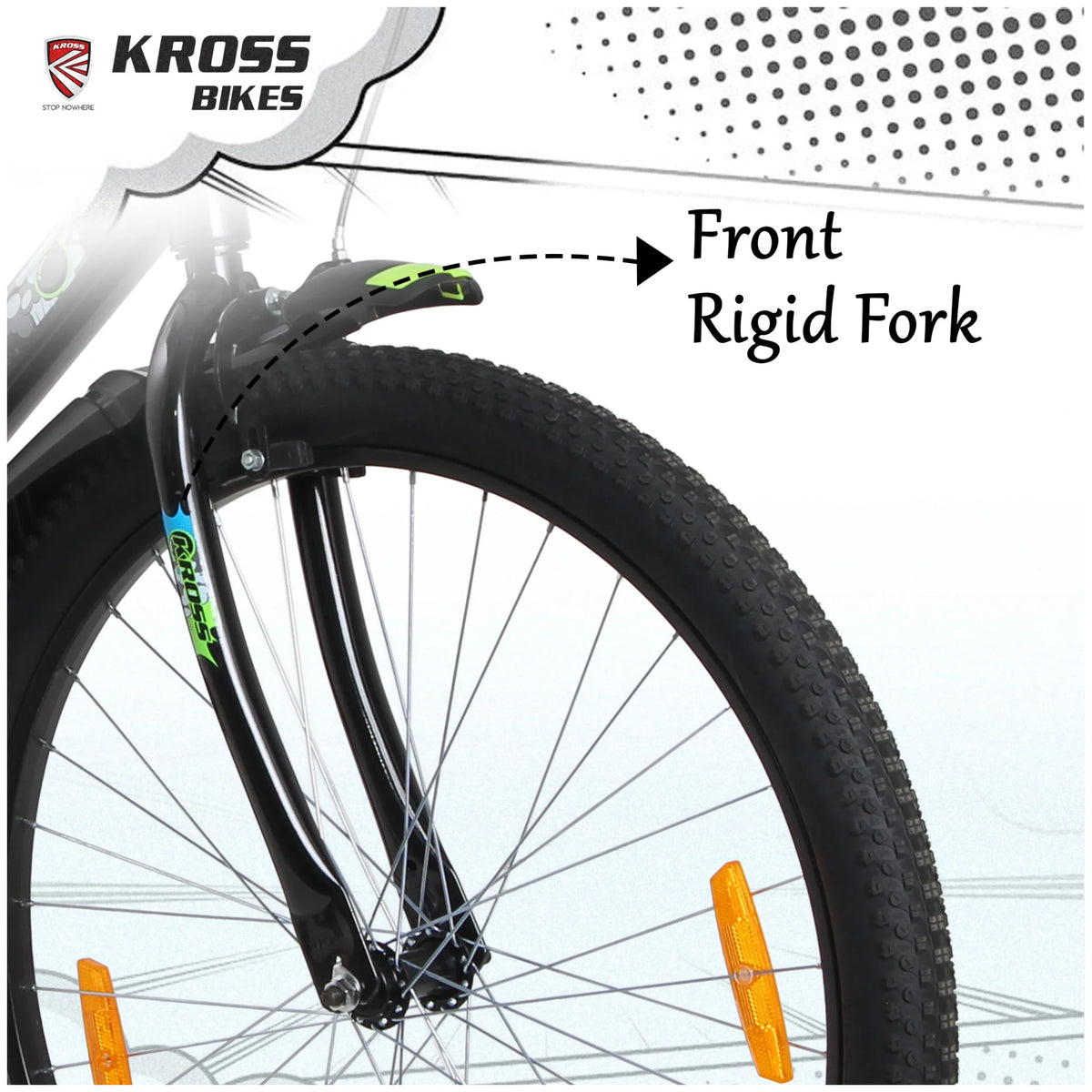 Kross Boom Boom 26T Black MTB cycle with front rigid fork