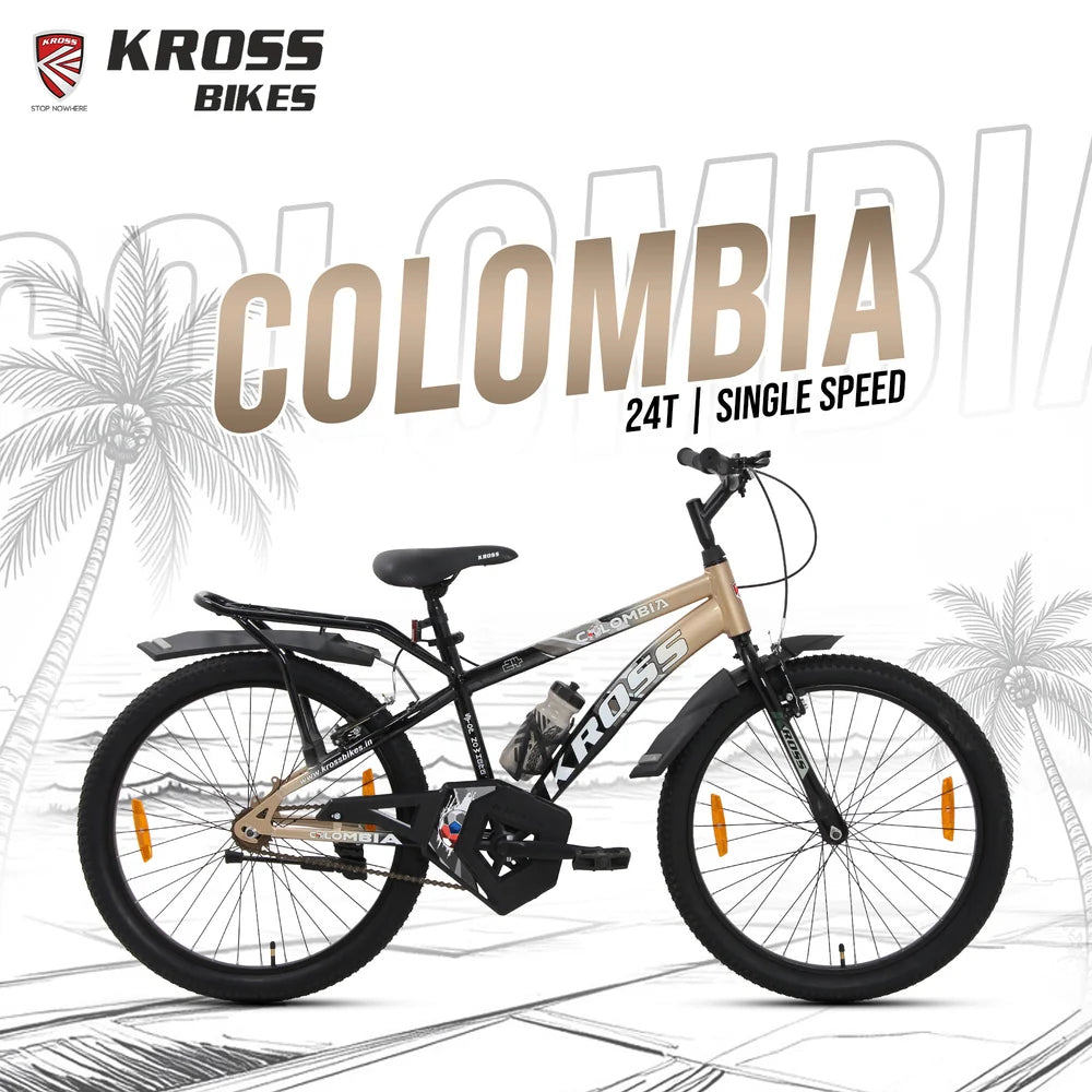 Kross Colombia 24T single speed bicycle in gold and black