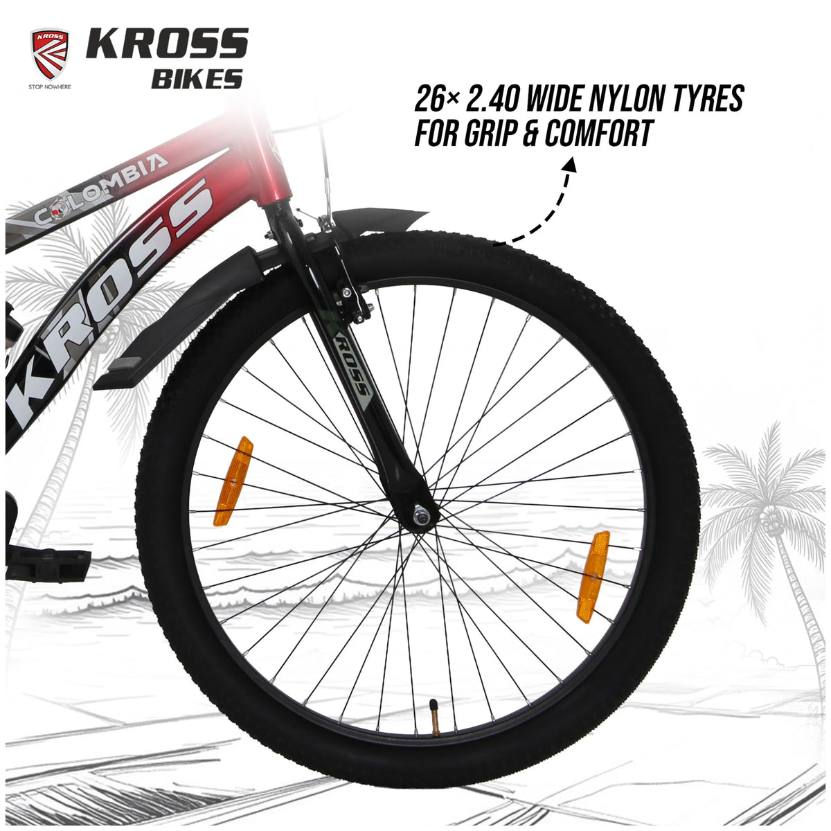 Kross Colombia 26T bicycle 26 x 2.40 wide nylon tyre