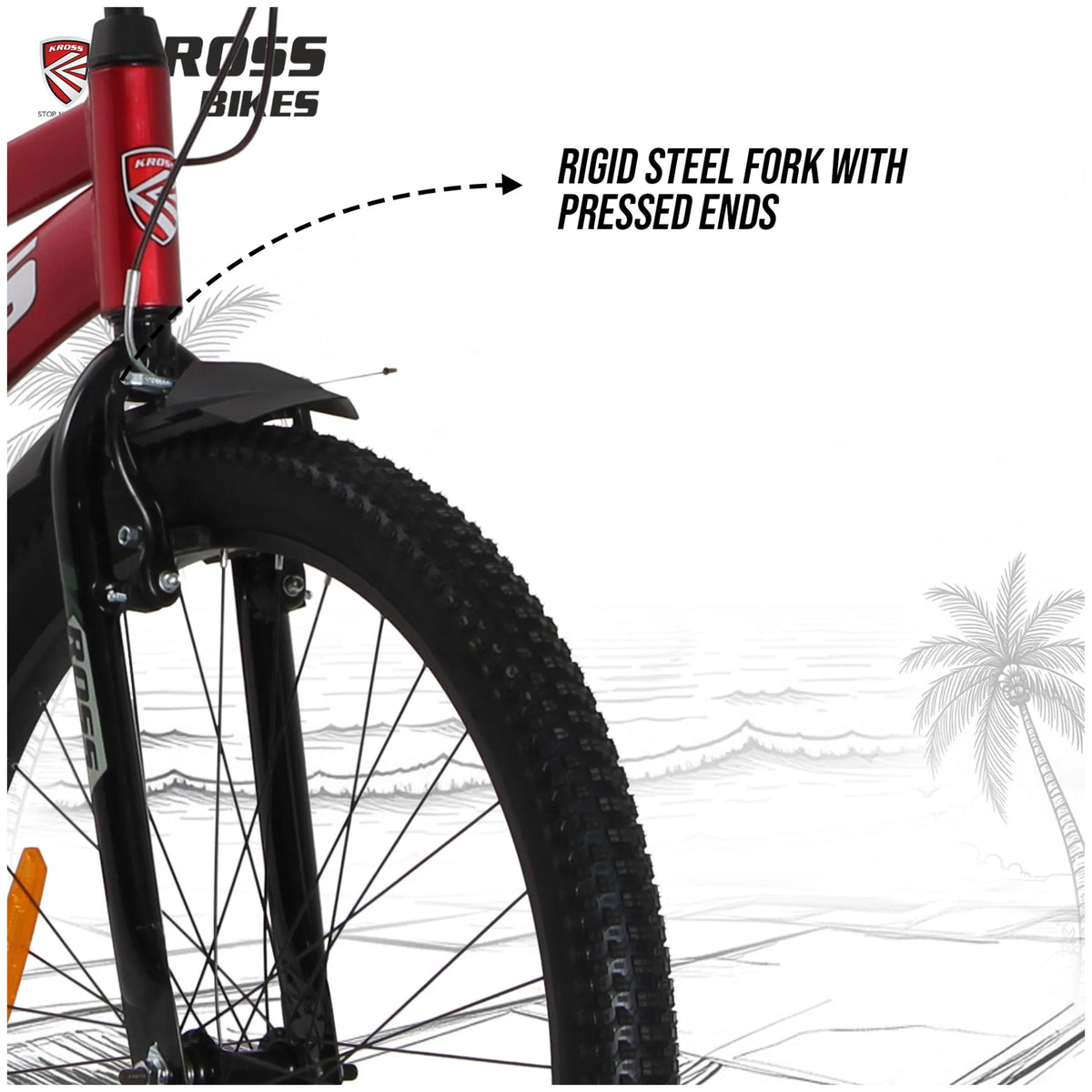 Kross Colombia bicycle rigid steel fork with pressed ends