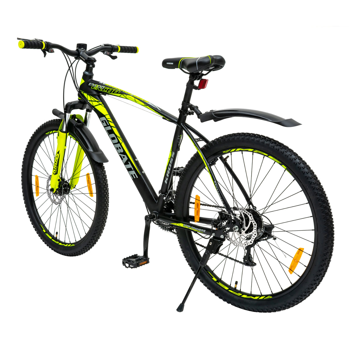 Kross Encod 27.5T Black Green 21-speed MTB cycle side angle