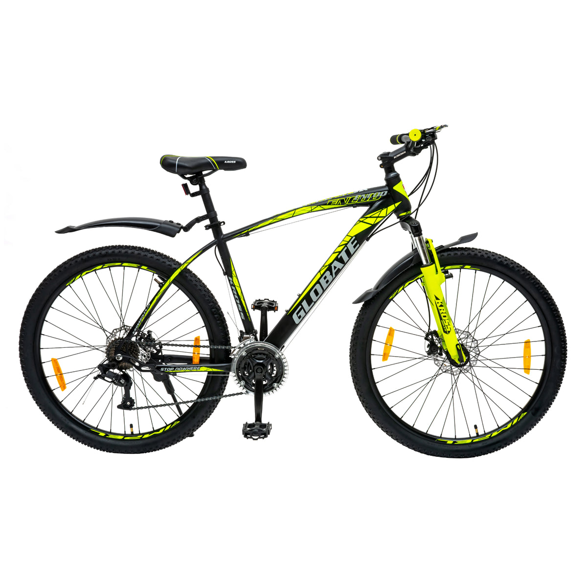Kross Encod 27.5T Black Green 21-speed MTB cycle side view