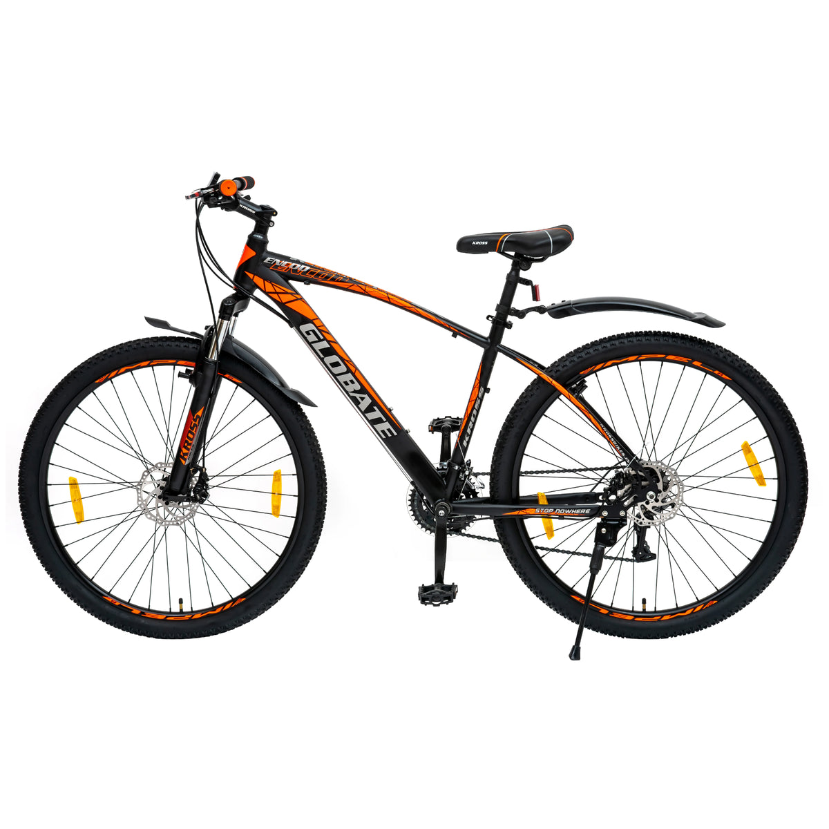 Kross Encod 27.5T Black Orange 21-speed MTB cycle right side view