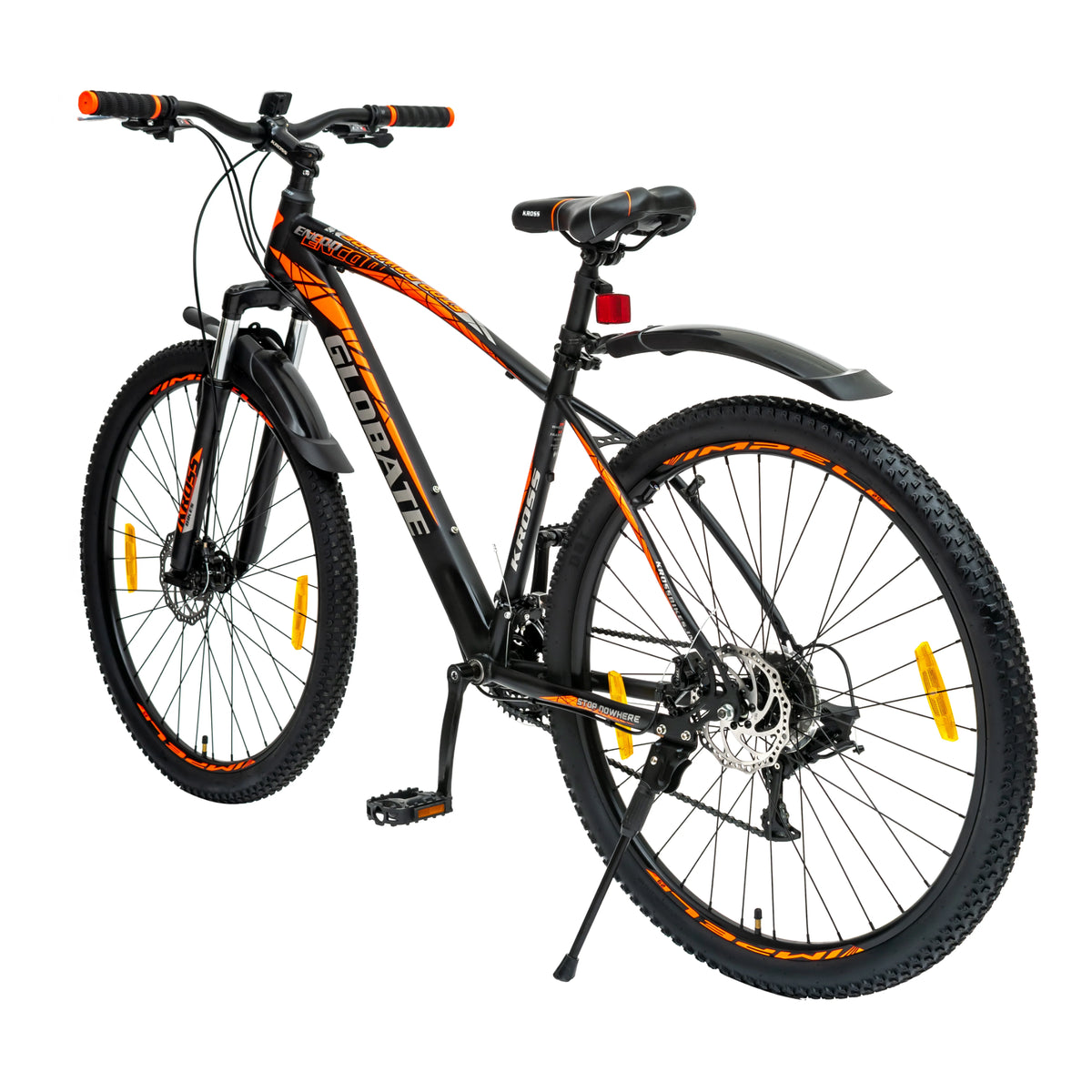 Kross Encod 27.5T Black Orange 21-speed MTB cycle side angle