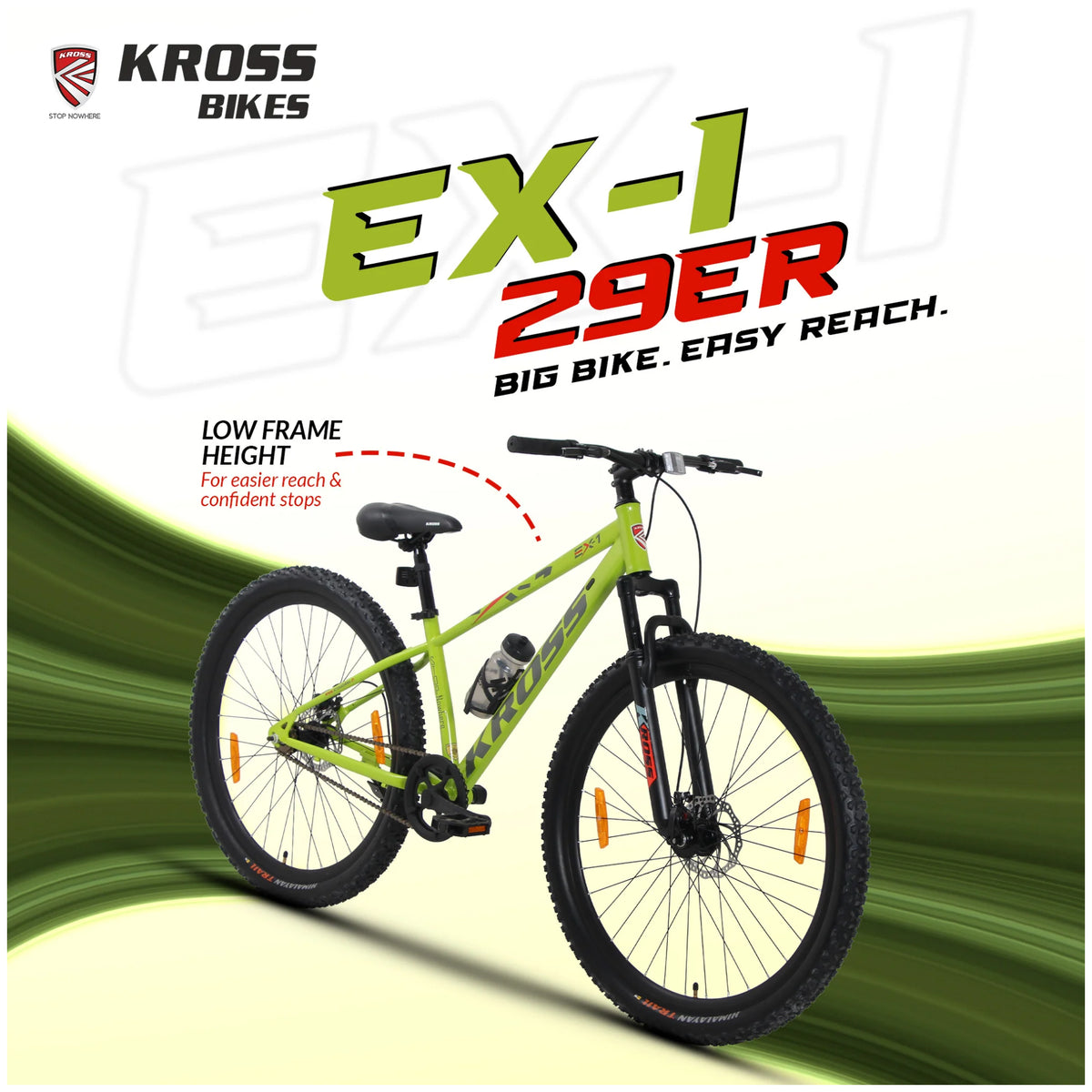 Kross EX-1 29T green MTB bicycle side view