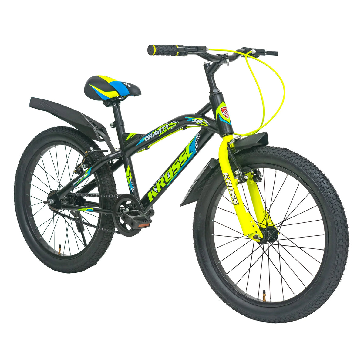 Kross Gravity 20T kids bicycle front three-quarter view
