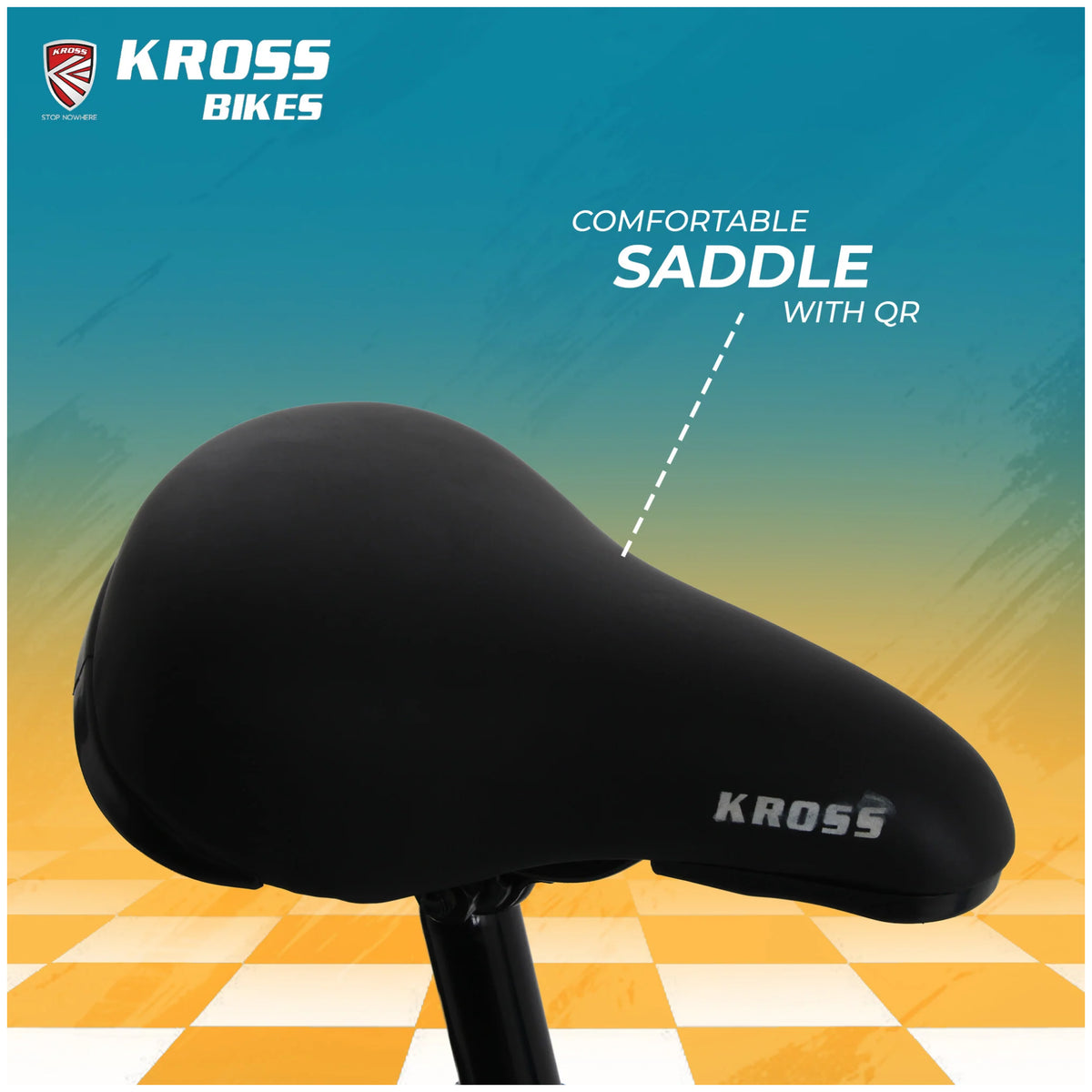 Kross GT-100 20T green orange kids cycle comfortable cushioned saddle
